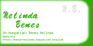 melinda benes business card